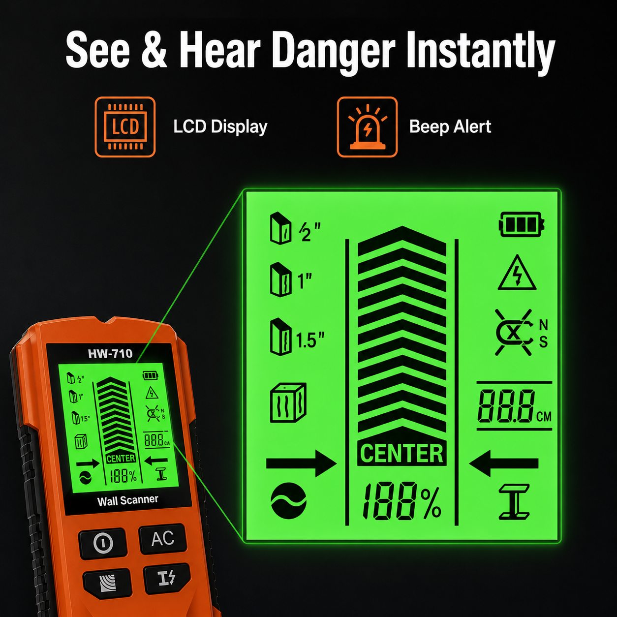 🔥 BUY 1 GET 1 FREE 🔥 Multi-Function Metal, Wood & Cable Detector