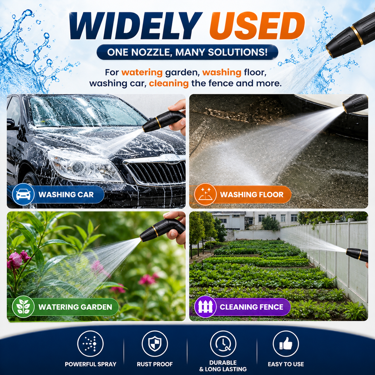 High Pressure Brass Water Spray Nozzle | Buy 1 Get 1 FREE