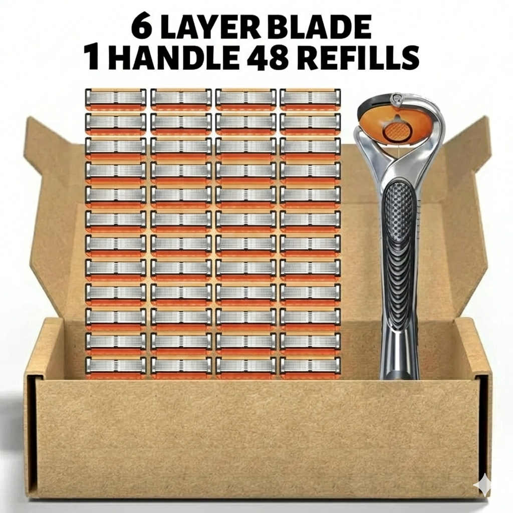 Smart Shave Pro Kit – 48 Premium Razor Refills + Free Handle